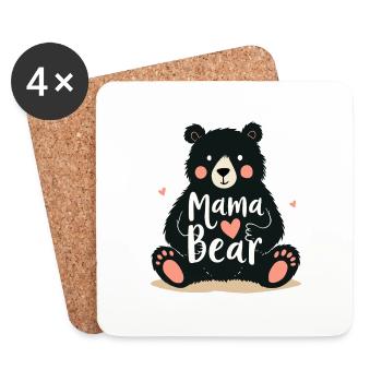 MAMA BÄR - Untersetzer (4er-Set) - Weiß - Vorne