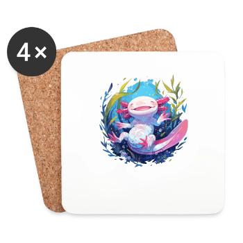 Axolotl - Dessous de verre (lot de 4) - blanc - Devant