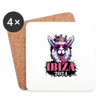Ibiza 2024 Alpaka - Untersetzer (4er-Set) - Weiß - Vorne