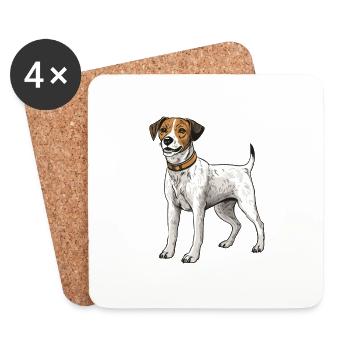 Jack Russel Terrier Hund - Untersetzer (4er-Set) - Weiß - Vorne
