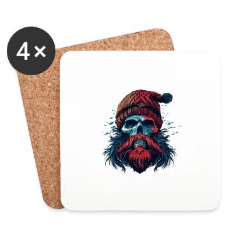Lumberjack Skeleton - Coasters (set of 4) - white - Front