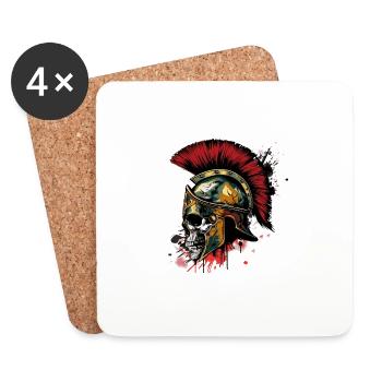 Spartan Skeleton Helmet Spartan - Coasters (set of 4) - white - Front