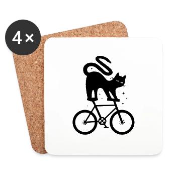 Roue Cat Lover - Dessous de verre (lot de 4) - blanc - Devant