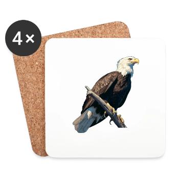 Bald Eagle Weißkopfseeadler - Coasters (set of 4) - white - Front