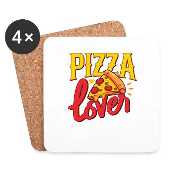 Pizza Lover - Coasters (set of 4) - white - Front