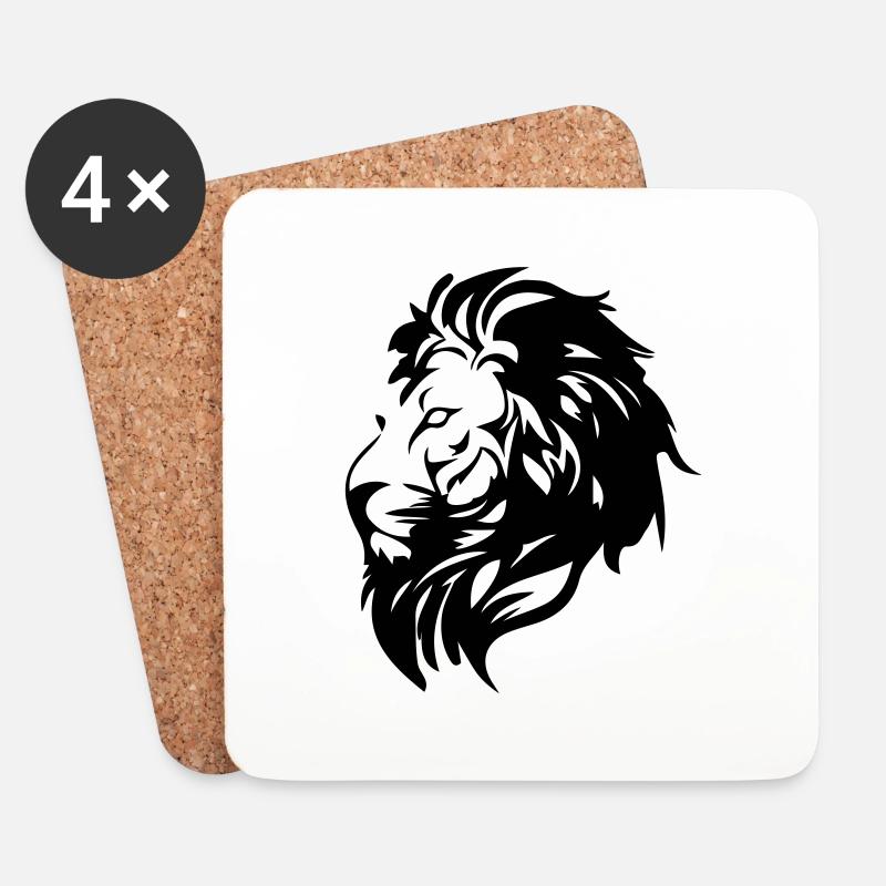 Lion - Coasters (set of 4) - white