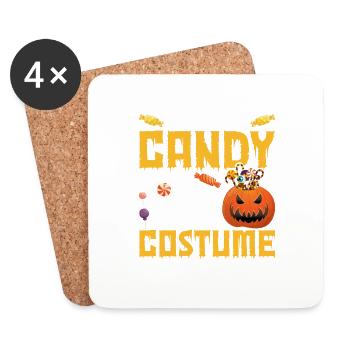 Halloween costume that is my candy tester - Coasters (set of 4) - white - Front