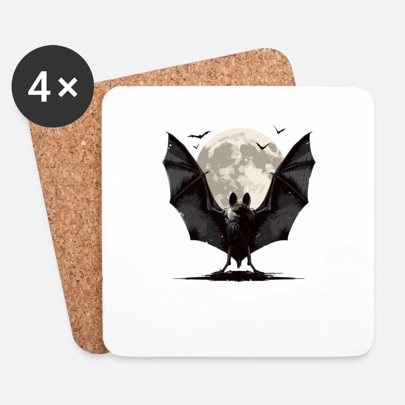 Bat Fledermäuse Fledermaus - Untersetzer (4er-Set) - Weiß