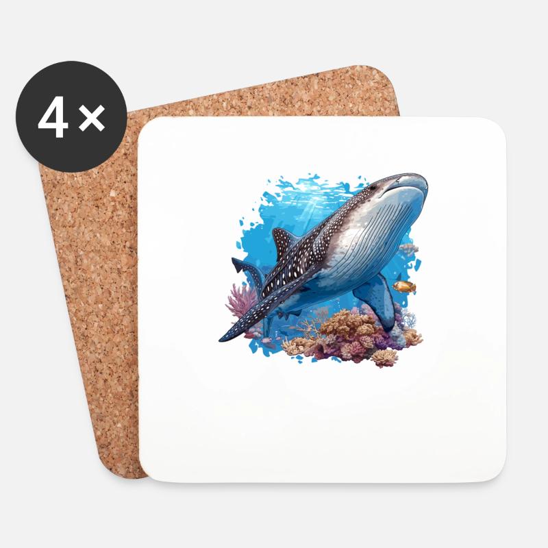 Whale Shark Walhaie Walhai - Untersetzer (4er-Set) - Weiß