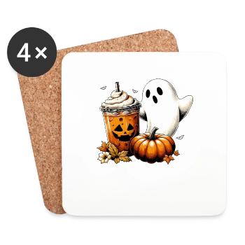 Vintage Ghost Pumpkin Spice - Untersetzer (4er-Set) - Weiß - Vorne