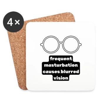 Häufige Masturbationsursachen verschwommen - Untersetzer (4er-Set) - Weiß - Vorne
