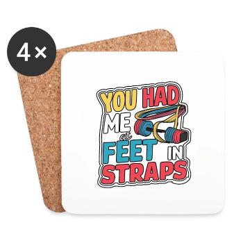 You Had Me At Feet In Straps 57 - Untersetzer (4er-Set) - Weiß - Vorne