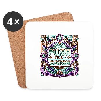 Tu pousses, j’en attraperai 13 - Dessous de verre (lot de 4) - blanc - Devant