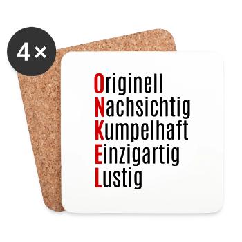 Onkel Geschenk lustig von Neffe Nichte - Untersetzer (4er-Set) - Weiß - Vorne