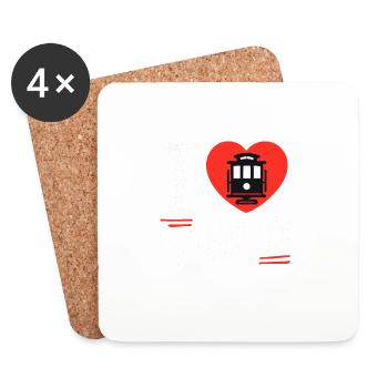 I love San Francisco, the Golden City - Coasters (set of 4) - white - Front