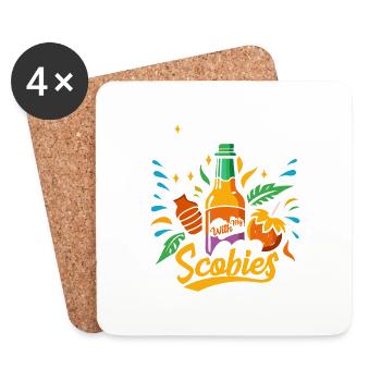 Angetrieben vom Kombucha Pilz - Untersetzer (4er-Set) - Weiß - Vorne
