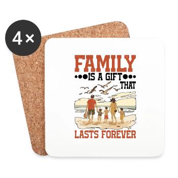 Family Is A Gift That Lasts Forever 5 --gift-- - Coasters (set of 4) - white - Front