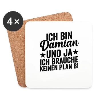 Vorname Damian - Untersetzer (4er-Set) - Weiß - Vorne