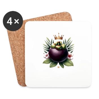 Mangosteen Thailand Fruit Mangosteen - Coasters (set of 4) - white - Front