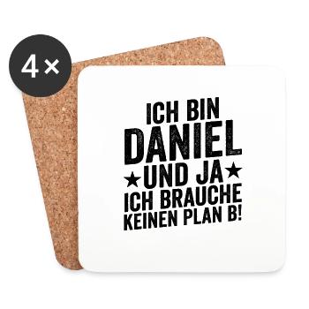 Prénom Daniel - Dessous de verre (lot de 4) - blanc - Devant