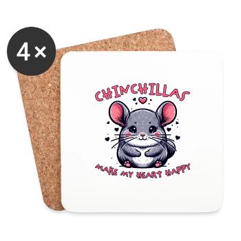 Chinchilla Saying Funny Chinchilla Gift - Coasters (set of 4) - white - Front