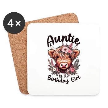Tante de la fille d’anniversaire - Dessous de verre (lot de 4) - blanc - Devant