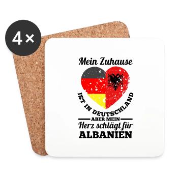 Albaner Albanisch Deutschland Albanien - Untersetzer (4er-Set) - Weiß - Vorne