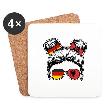 Albaner Albanisch Deutschland Albanien - Untersetzer (4er-Set) - Weiß - Vorne