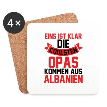 Albanian Albanian Grandpa Grandfather Albania - Coasters (set of 4) - white - Front