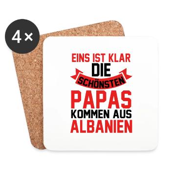 Albanian Albanian Dad Father Albania - Coasters (set of 4) - white - Front