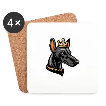 Greyhound Hund Kopf Krone - Untersetzer (4er-Set) - Weiß - Vorne
