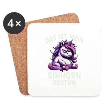 Das Ist Mein Einhorn Kostüm - Untersetzer (4er-Set) - Weiß - Vorne