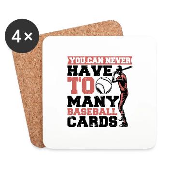 On n’a jamais trop de cartes de baseball 2 - Dessous de verre (lot de 4) - blanc - Devant