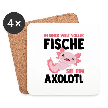 Axolotl - Dessous de verre (lot de 4) - blanc - Devant