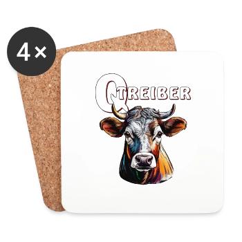 COW Q DRIVER - Dessous de verre (lot de 4) - blanc - Devant
