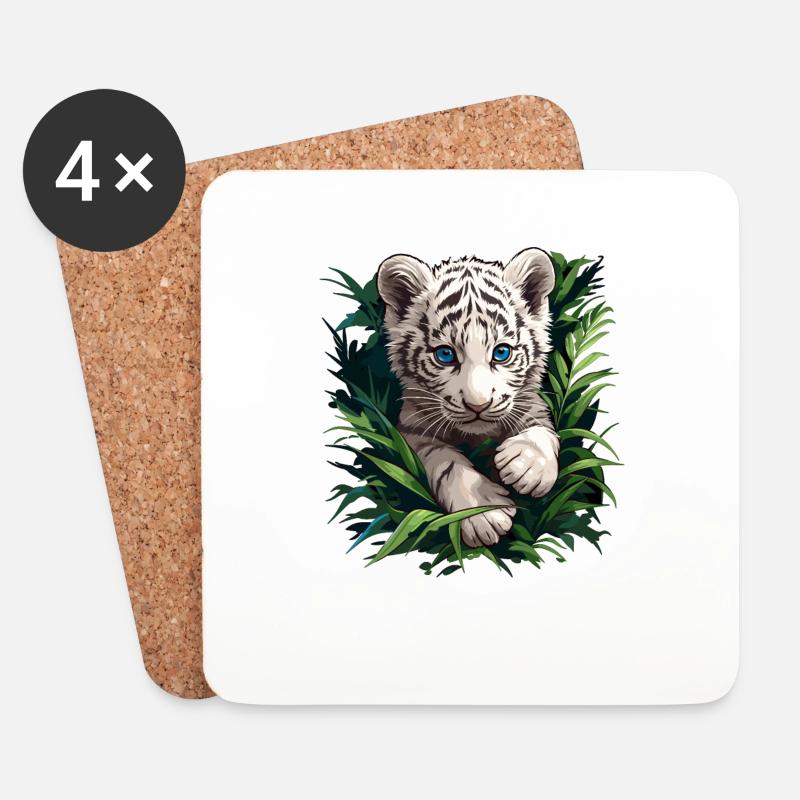 White Tiger Weiße Tiger Weißer Tiger - Untersetzer (4er-Set) - Weiß