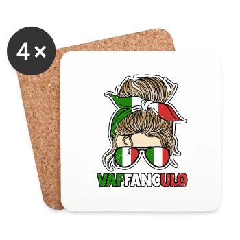 Italy Italian Vaffanculo - Coasters (set of 4) - white - Front