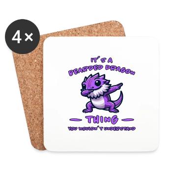 Dabbing Bartagamen Spruch Witz Bartagamen Geschenk - Untersetzer (4er-Set) - Weiß - Vorne