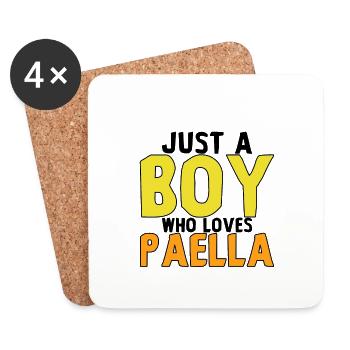 Juste un garçon qui aime la paella - Dessous de verre (lot de 4) - blanc - Devant