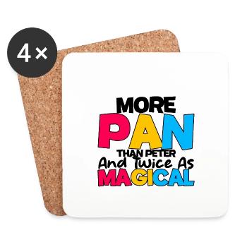 More Pan Than Peter And Twice As Magical 4 - Coasters (set of 4) - white - Front