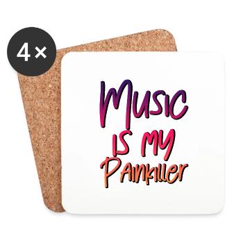 Music Is My Painkiller - Coasters (set of 4) - white - Front