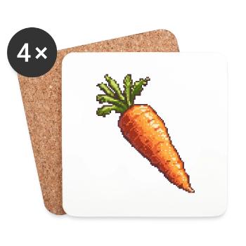 Carrot Pixel Icon - Coasters (set of 4) - white - Front