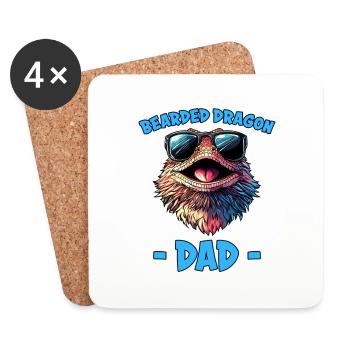 Bartagamen Spruch Dad Lustiges Bartagamen Geschenk - Untersetzer (4er-Set) - Weiß - Vorne
