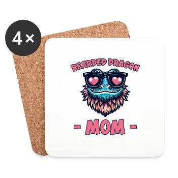 Bartagamen Spruch Mom Lustiges Bartagamen Geschenk - Untersetzer (4er-Set) - Weiß - Vorne