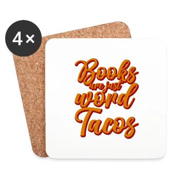 Les livres ne sont que des tacos de mots 3 - Dessous de verre (lot de 4) - blanc - Devant