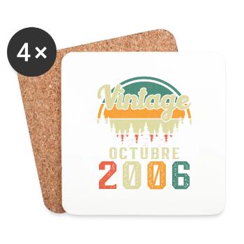 October 2006 Vinatge 2006 Birthday Gift - Coasters (set of 4) - white - Front