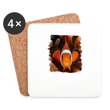 Clownfish Clownfische Clownfisch - Untersetzer (4er-Set) - Weiß - Vorne