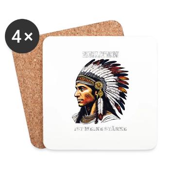 LE CAMPING INDIEN EST MA FORCE - Dessous de verre (lot de 4) - blanc - Devant