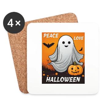 SPIRIT PEACE LOVE HALLOWEEN - Coasters (set of 4) - white - Front