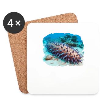 Sea Cucumber Seegurken Seegurke - Untersetzer (4er-Set) - Weiß - Vorne